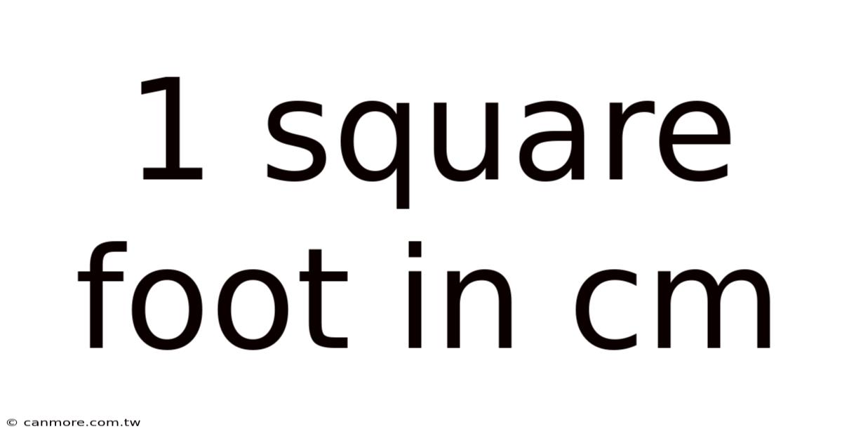 1 Square Foot In Cm