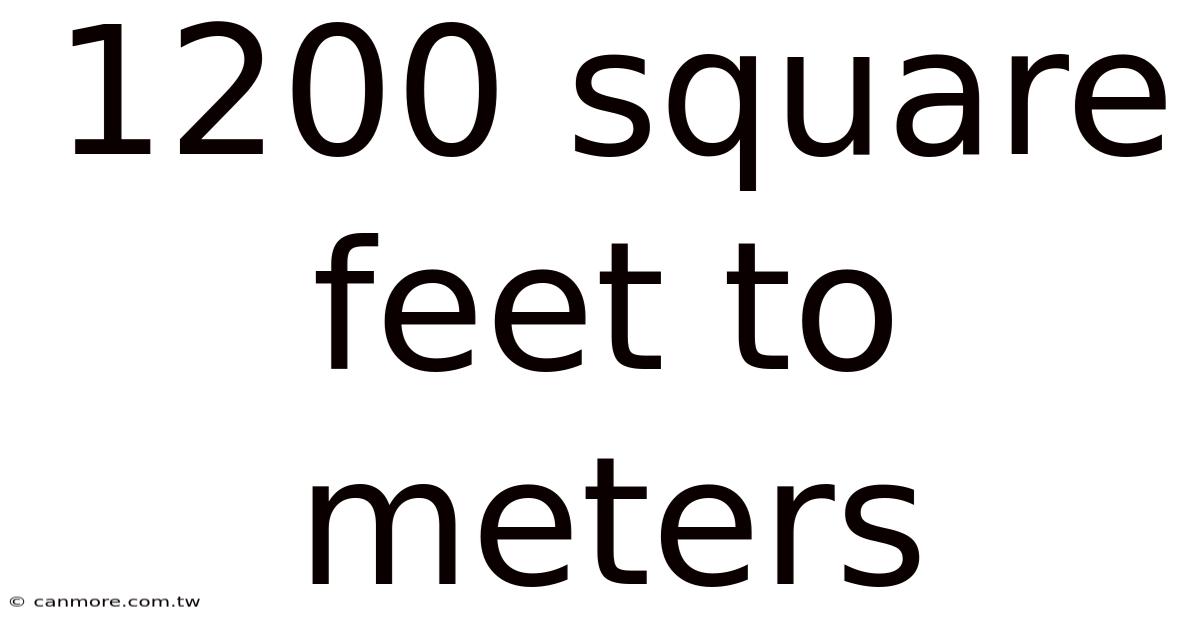1200 Square Feet To Meters