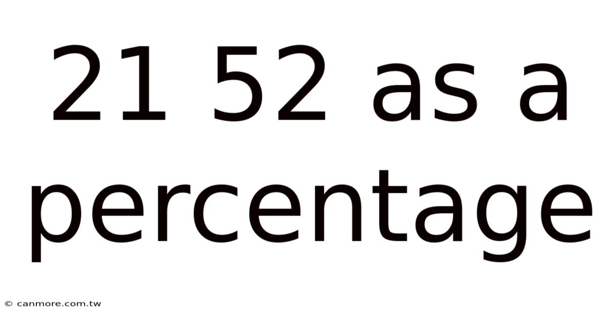 21 52 As A Percentage