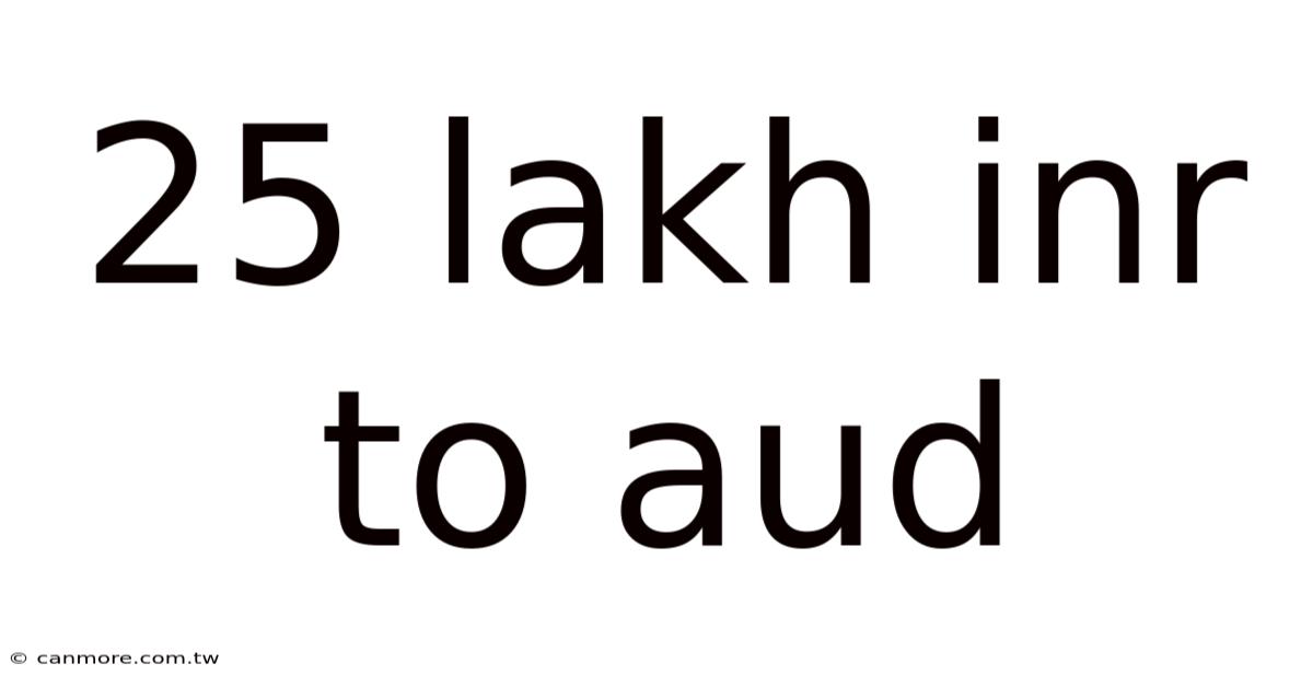 25 Lakh Inr To Aud
