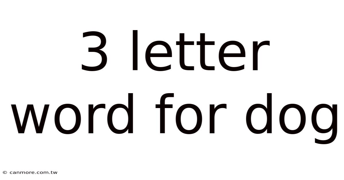3 Letter Word For Dog