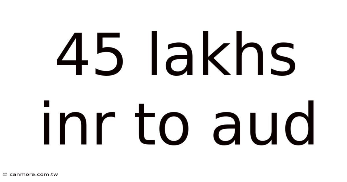 45 Lakhs Inr To Aud