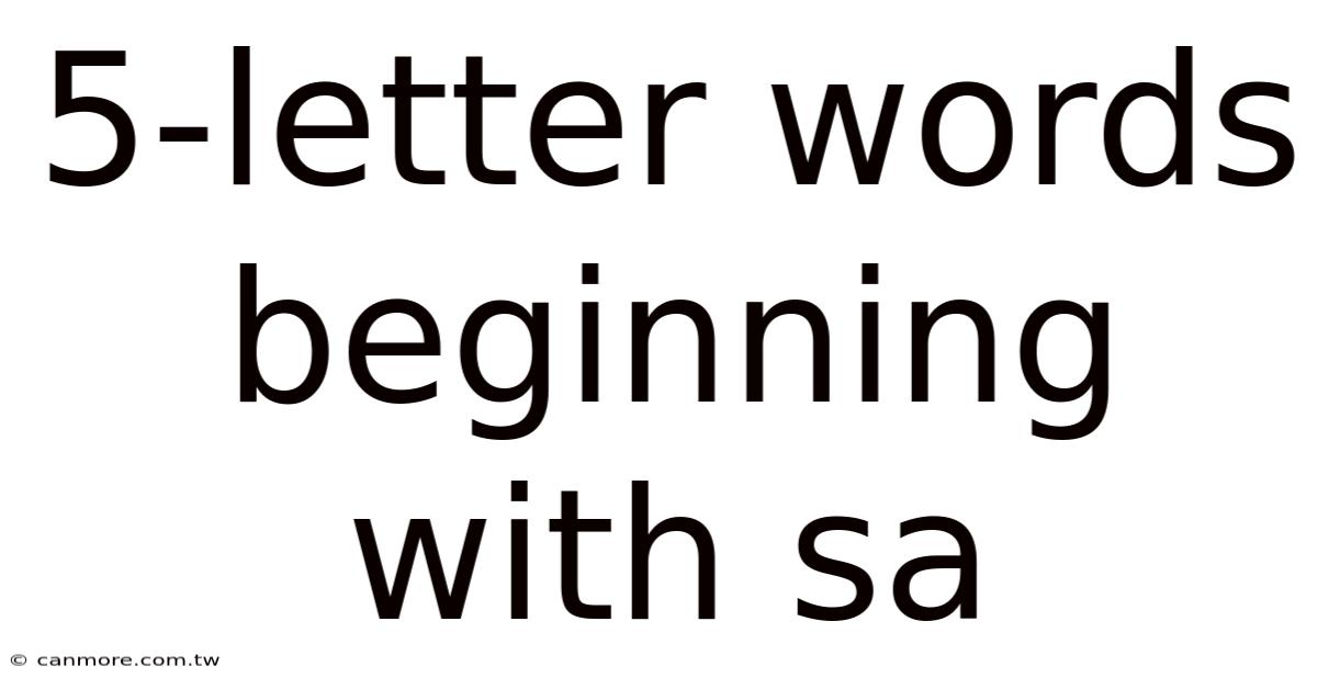 5-letter Words Beginning With Sa