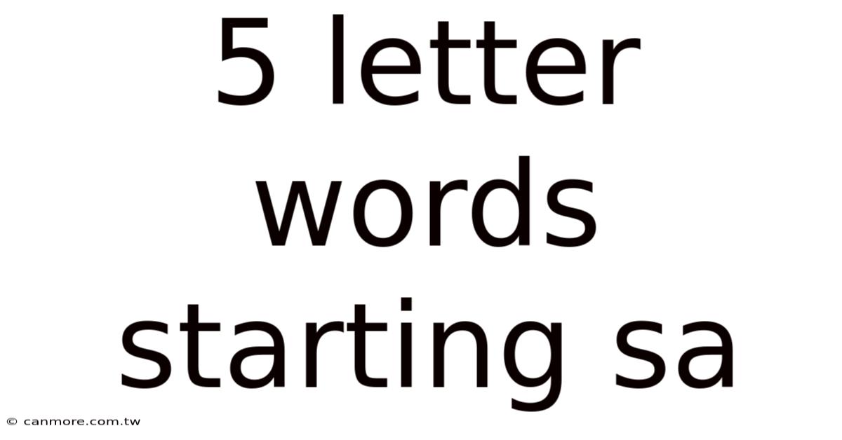 5 Letter Words Starting Sa