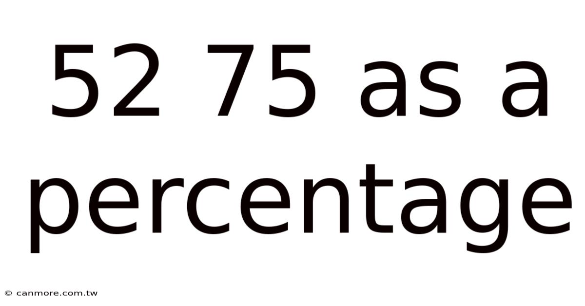 52 75 As A Percentage