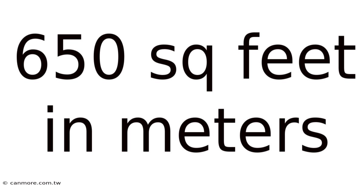 650 Sq Feet In Meters