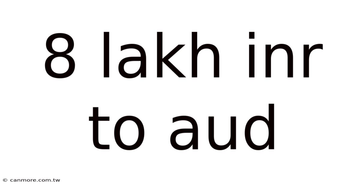 8 Lakh Inr To Aud