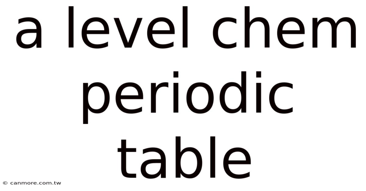 A Level Chem Periodic Table