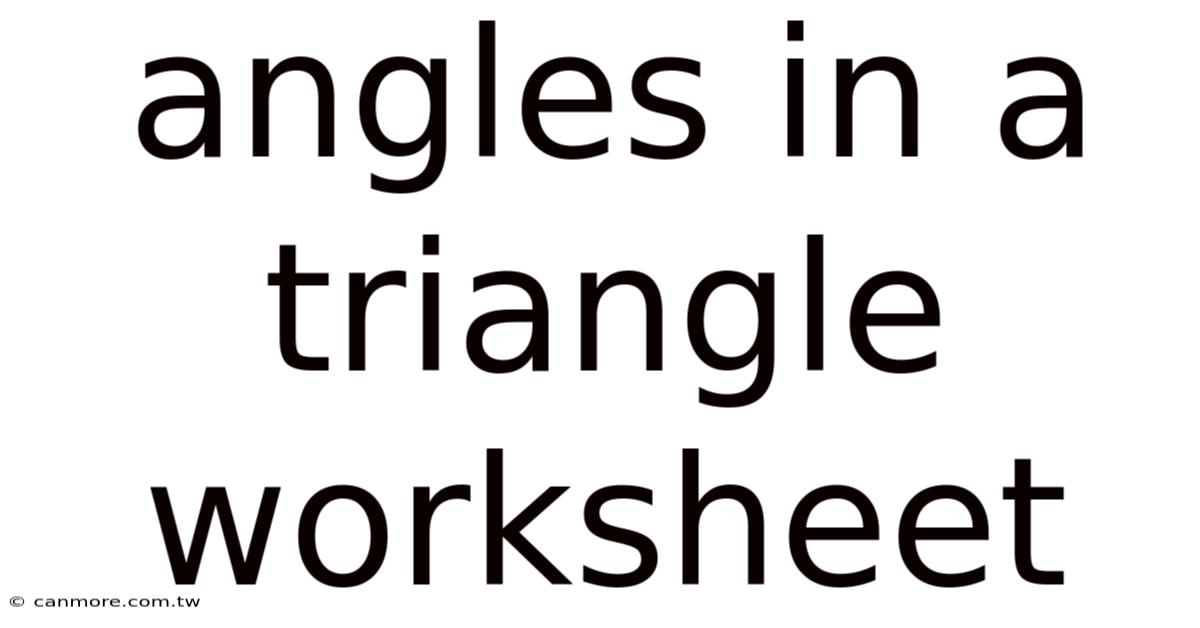Angles In A Triangle Worksheet