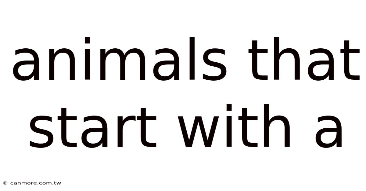 Animals That Start With A