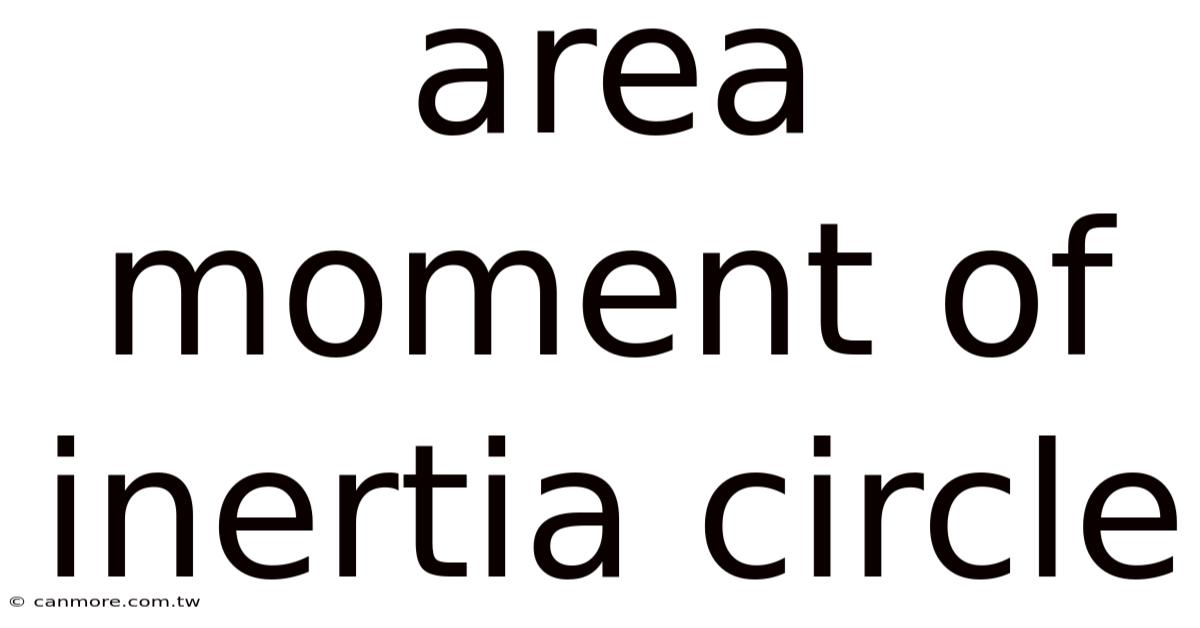 Area Moment Of Inertia Circle