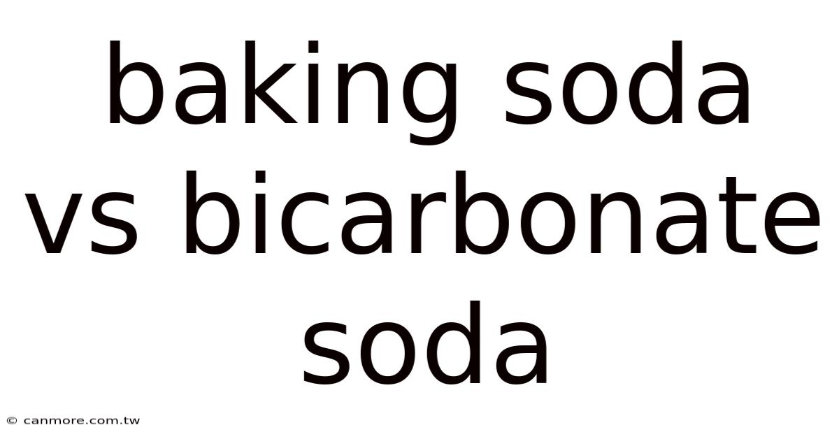 Baking Soda Vs Bicarbonate Soda