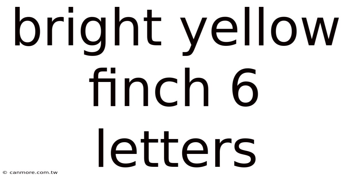 Bright Yellow Finch 6 Letters