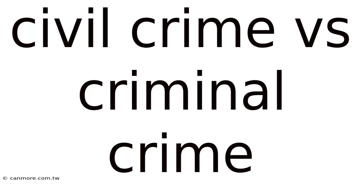 Civil Crime Vs Criminal Crime