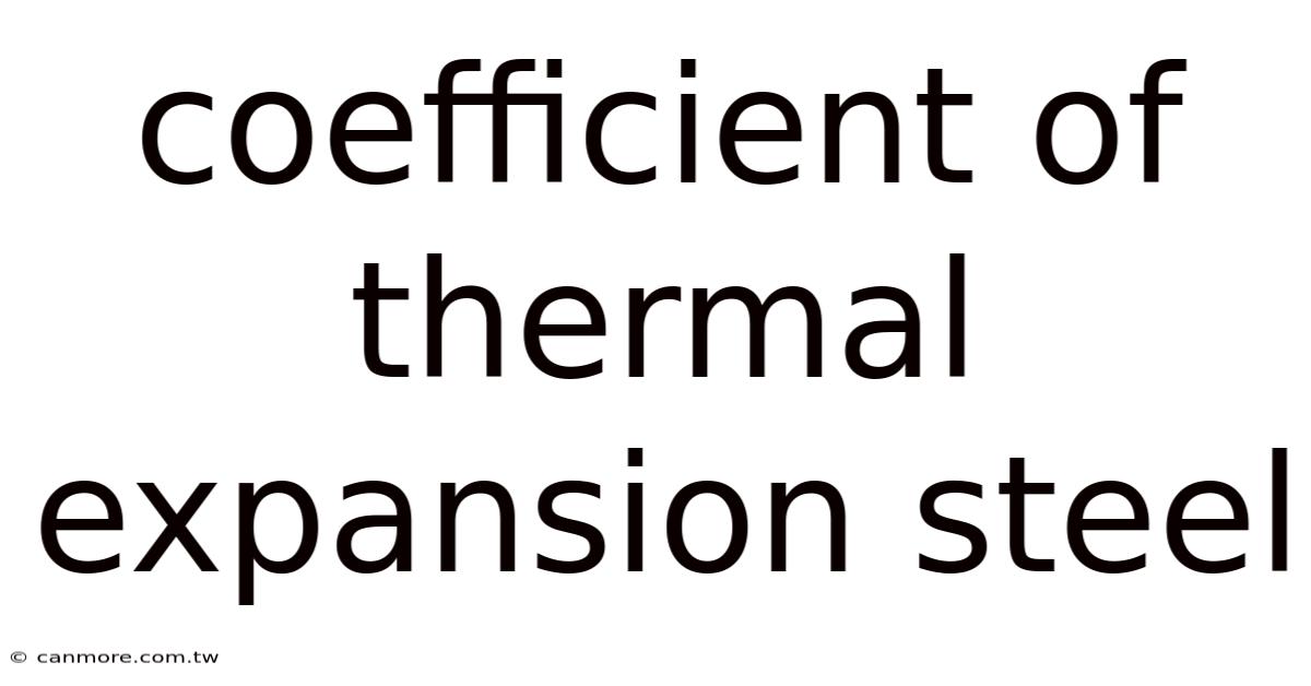 Coefficient Of Thermal Expansion Steel