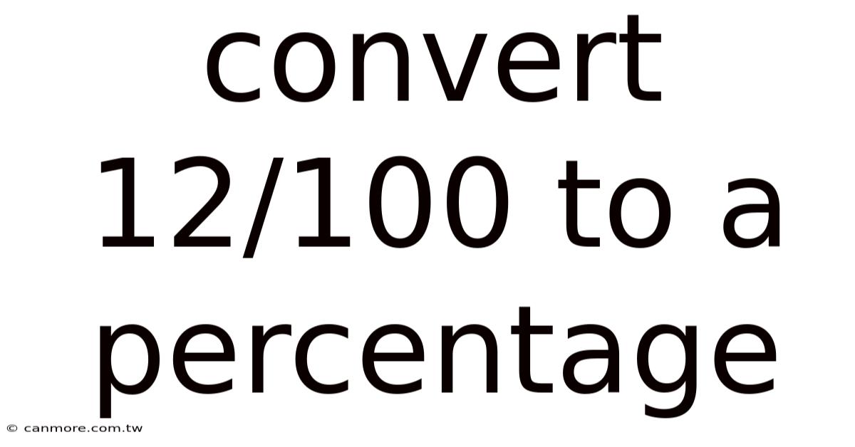 Convert 12/100 To A Percentage