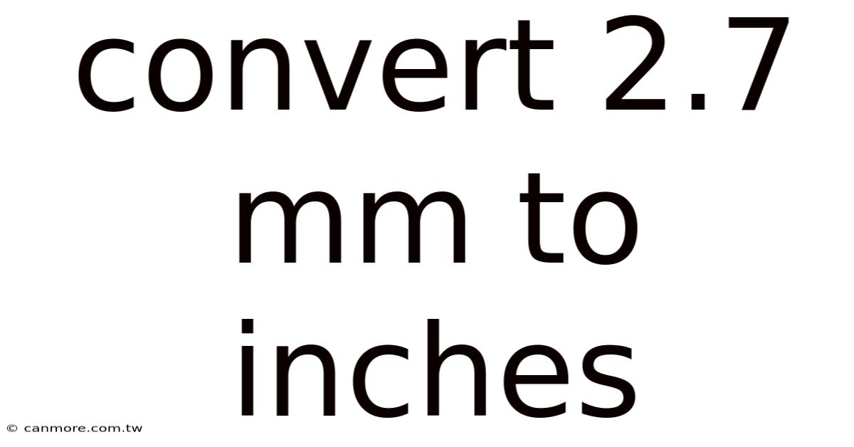Convert 2.7 Mm To Inches