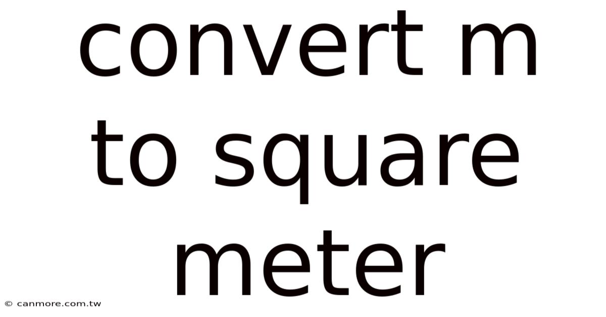 Convert M To Square Meter