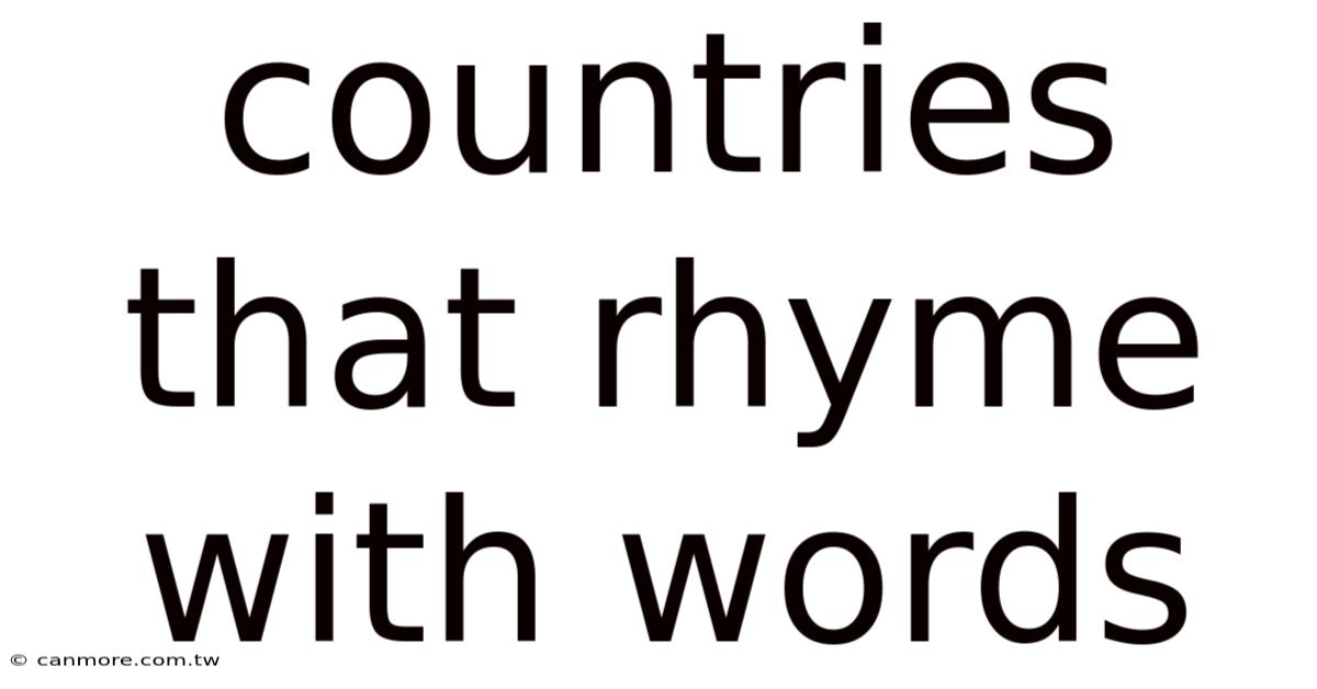 Countries That Rhyme With Words