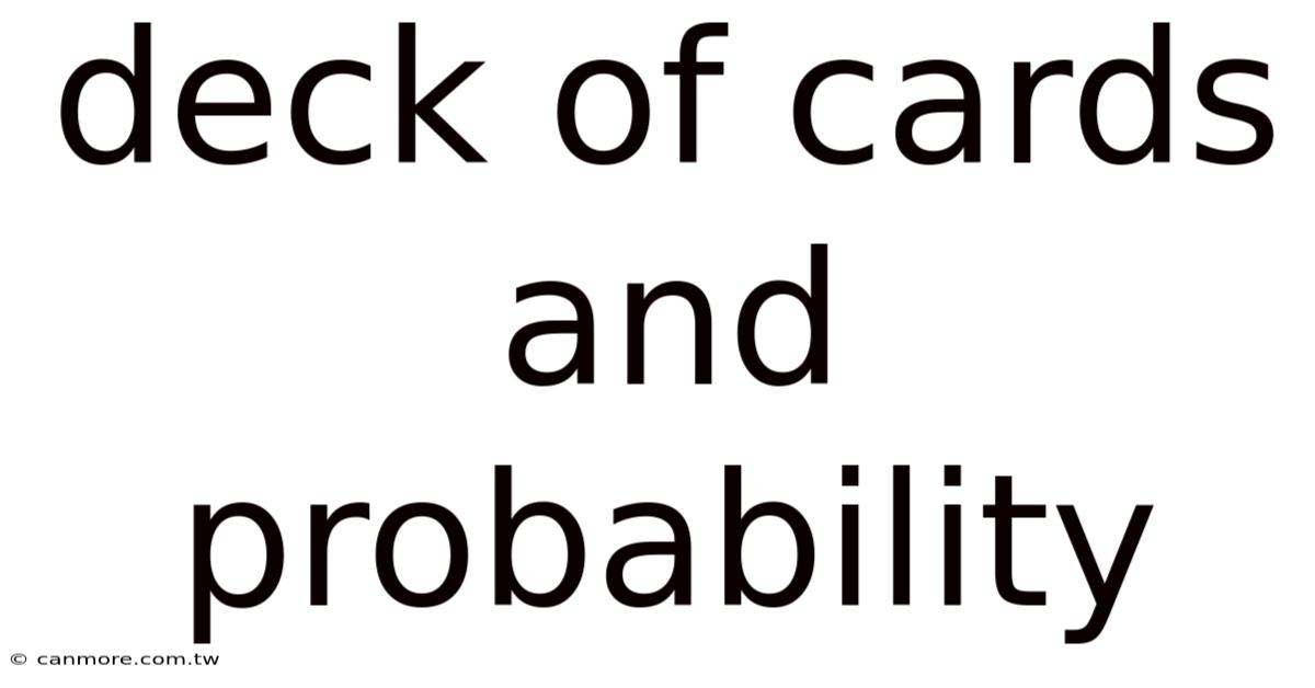 Deck Of Cards And Probability