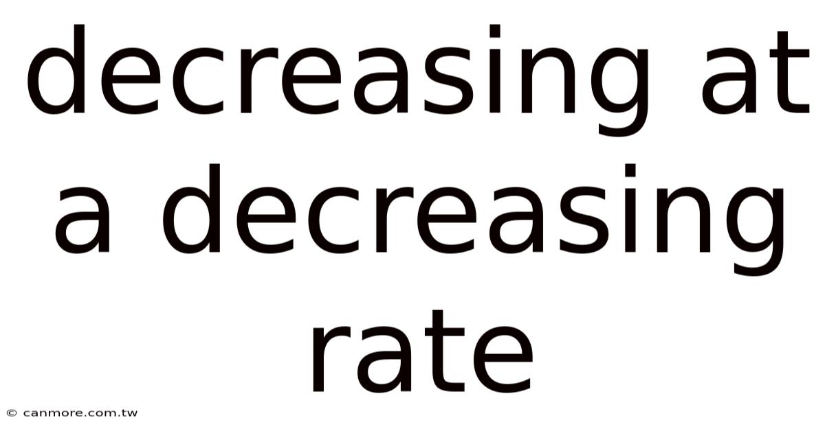 Decreasing At A Decreasing Rate