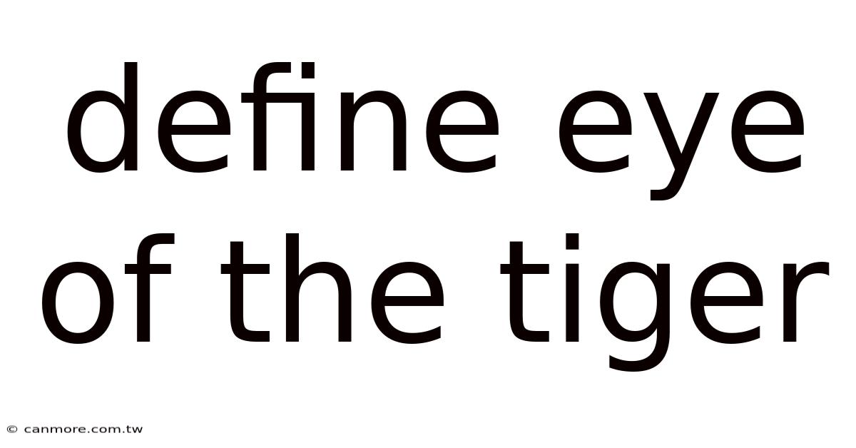 Define Eye Of The Tiger