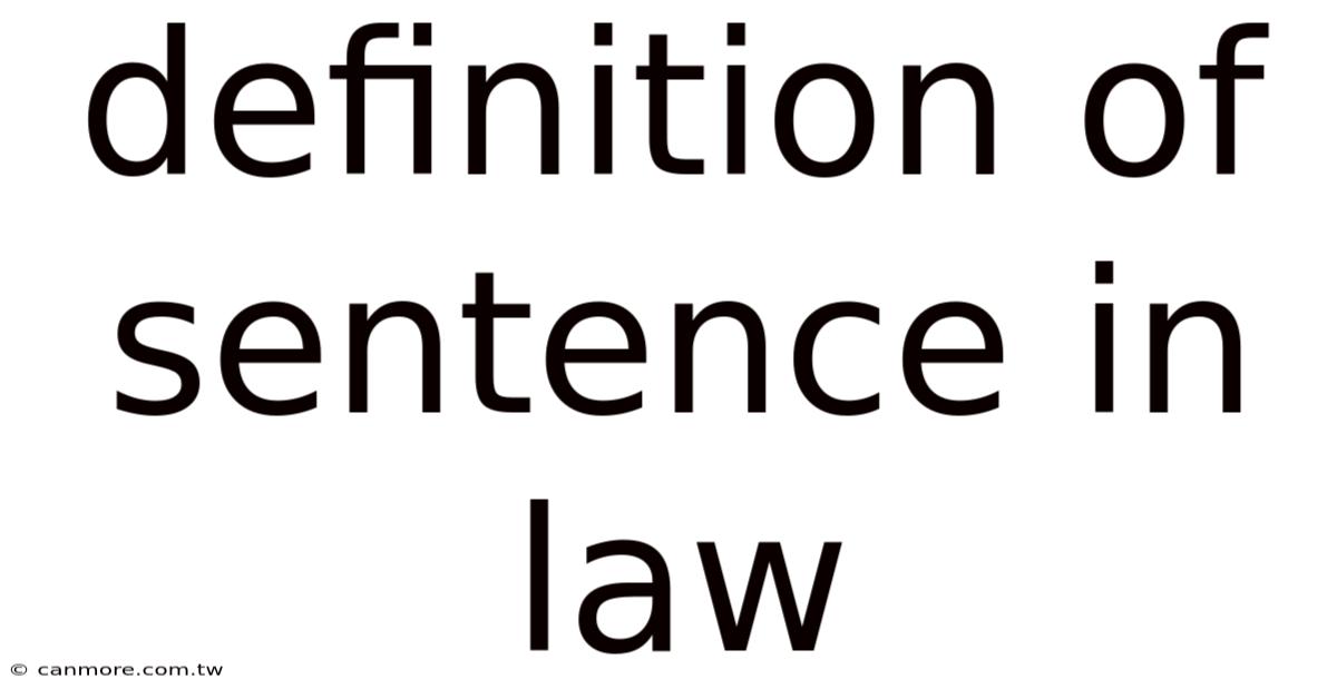 Definition Of Sentence In Law