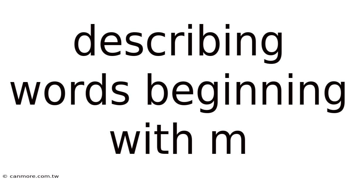 Describing Words Beginning With M