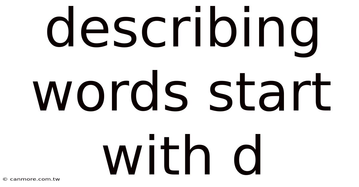 Describing Words Start With D