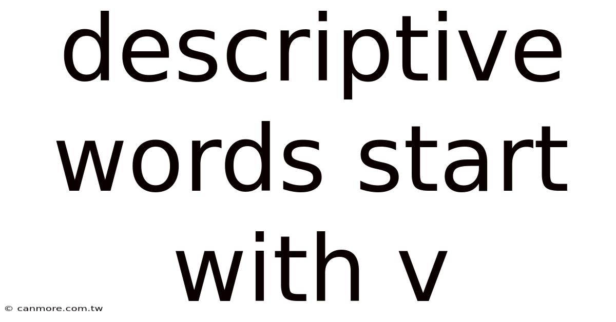 Descriptive Words Start With V