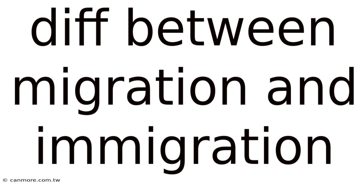 Diff Between Migration And Immigration