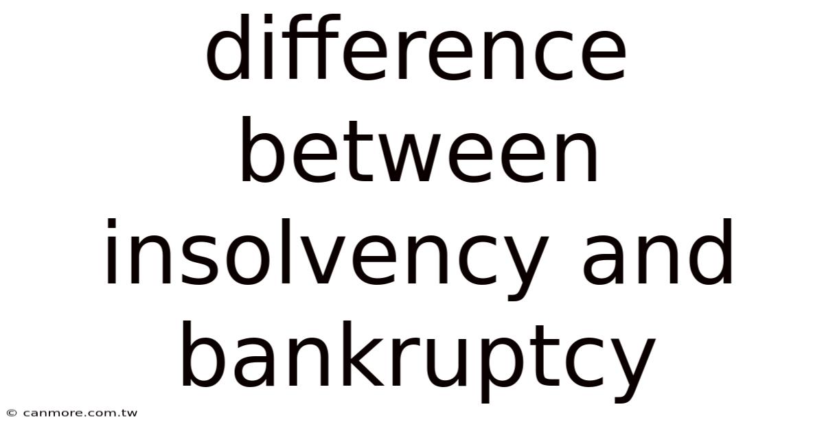 Difference Between Insolvency And Bankruptcy