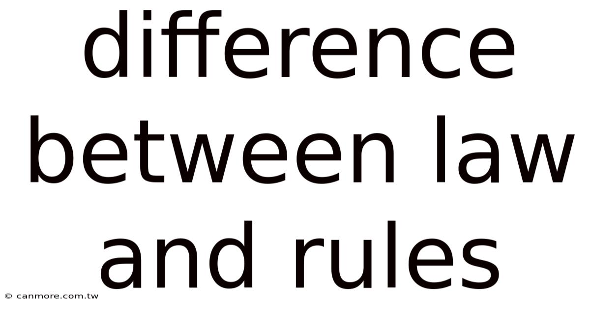 Difference Between Law And Rules