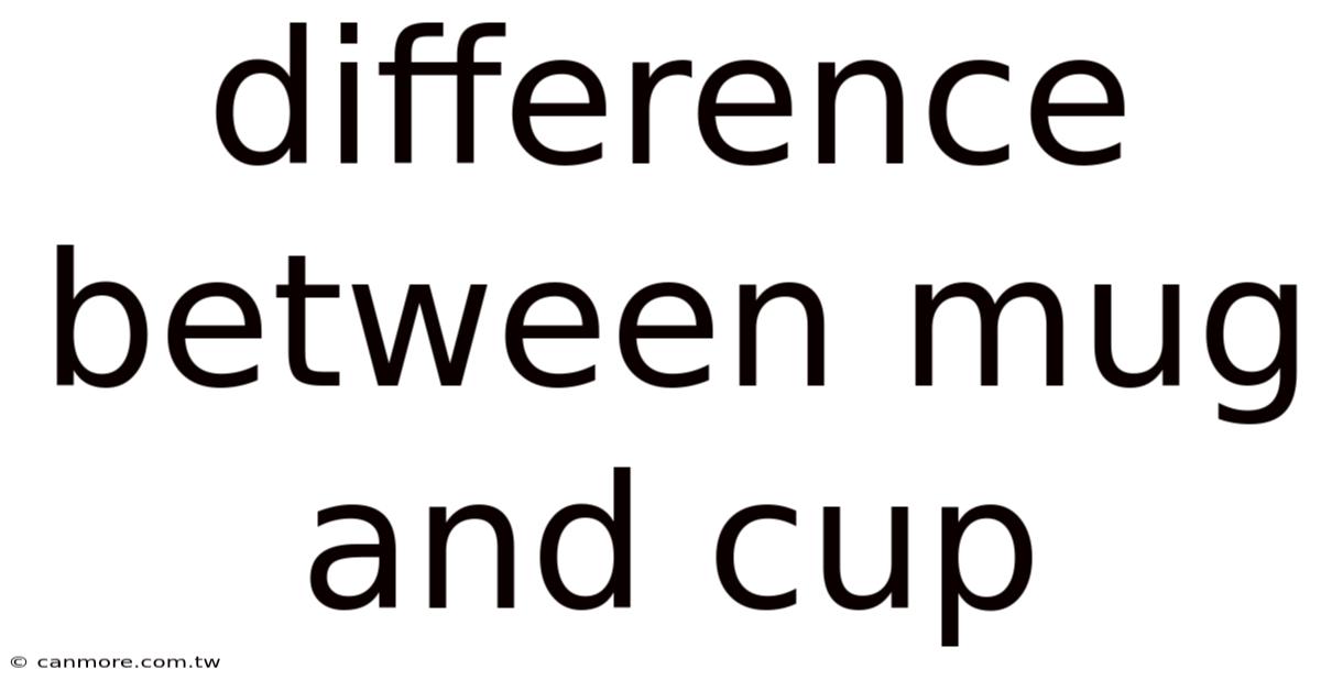 Difference Between Mug And Cup
