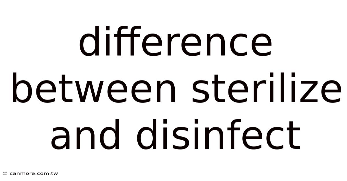 Difference Between Sterilize And Disinfect