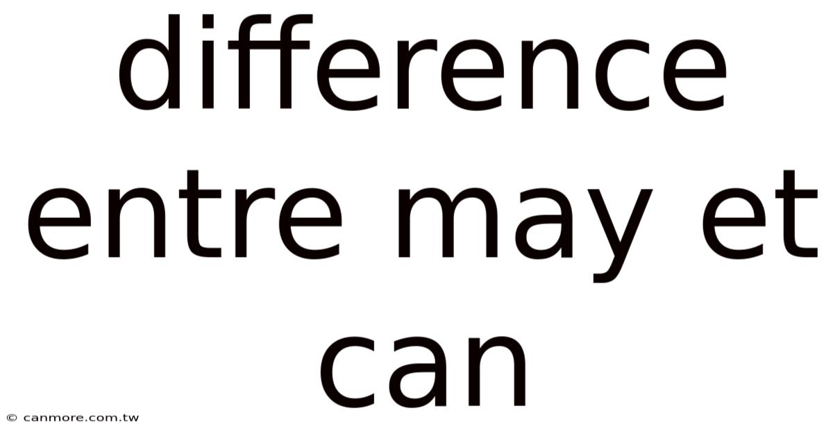 Difference Entre May Et Can