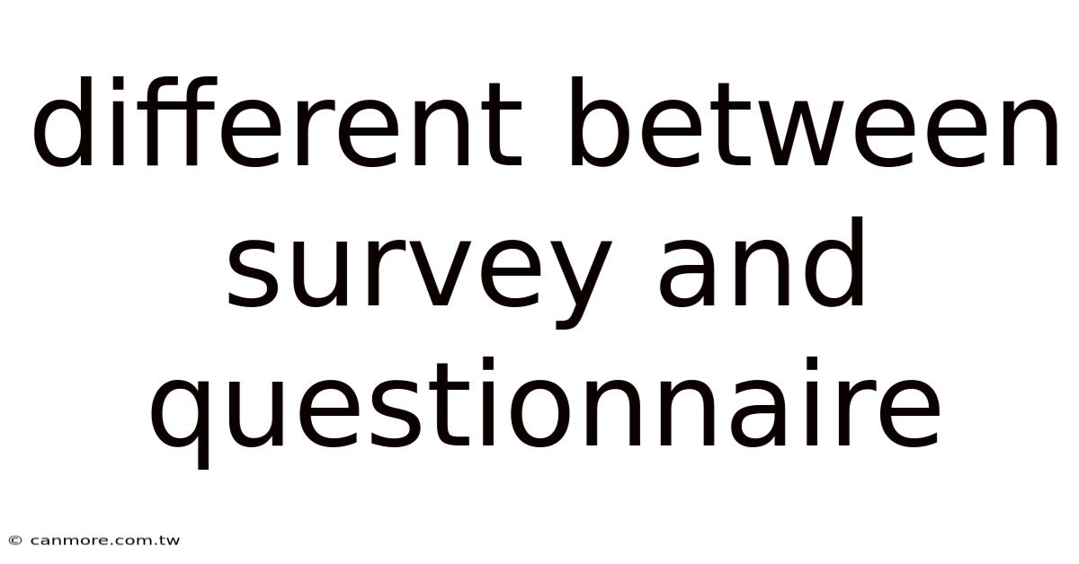Different Between Survey And Questionnaire