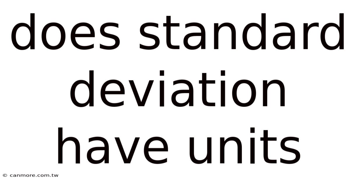 Does Standard Deviation Have Units