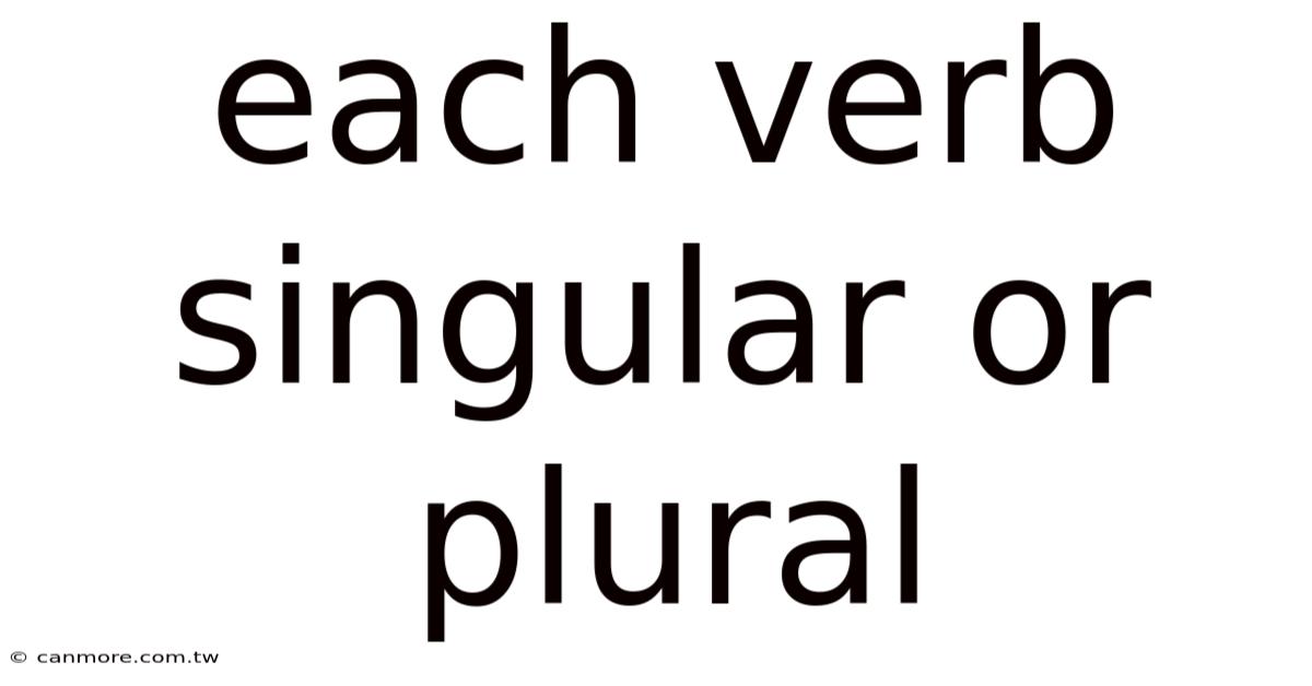 Each Verb Singular Or Plural