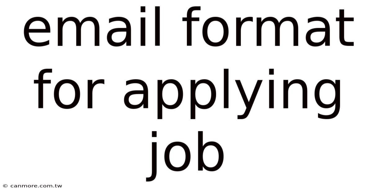 Email Format For Applying Job