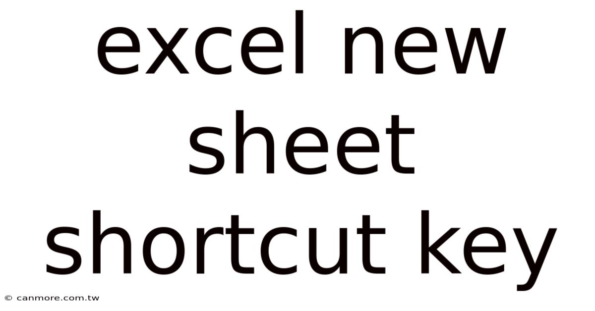 Excel New Sheet Shortcut Key