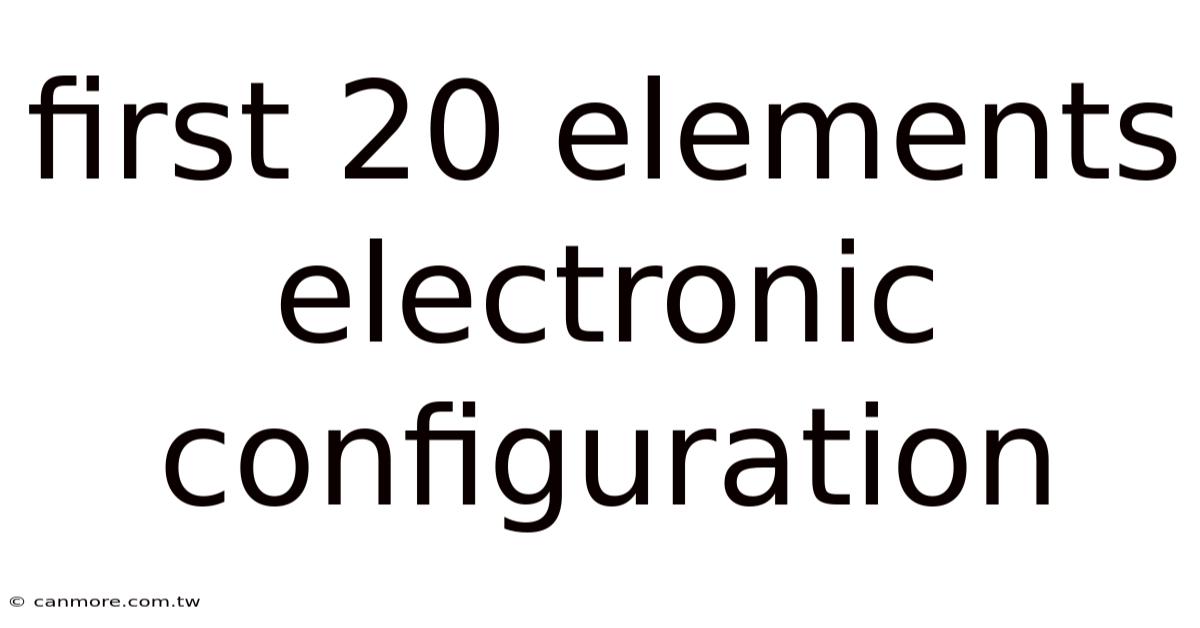 First 20 Elements Electronic Configuration