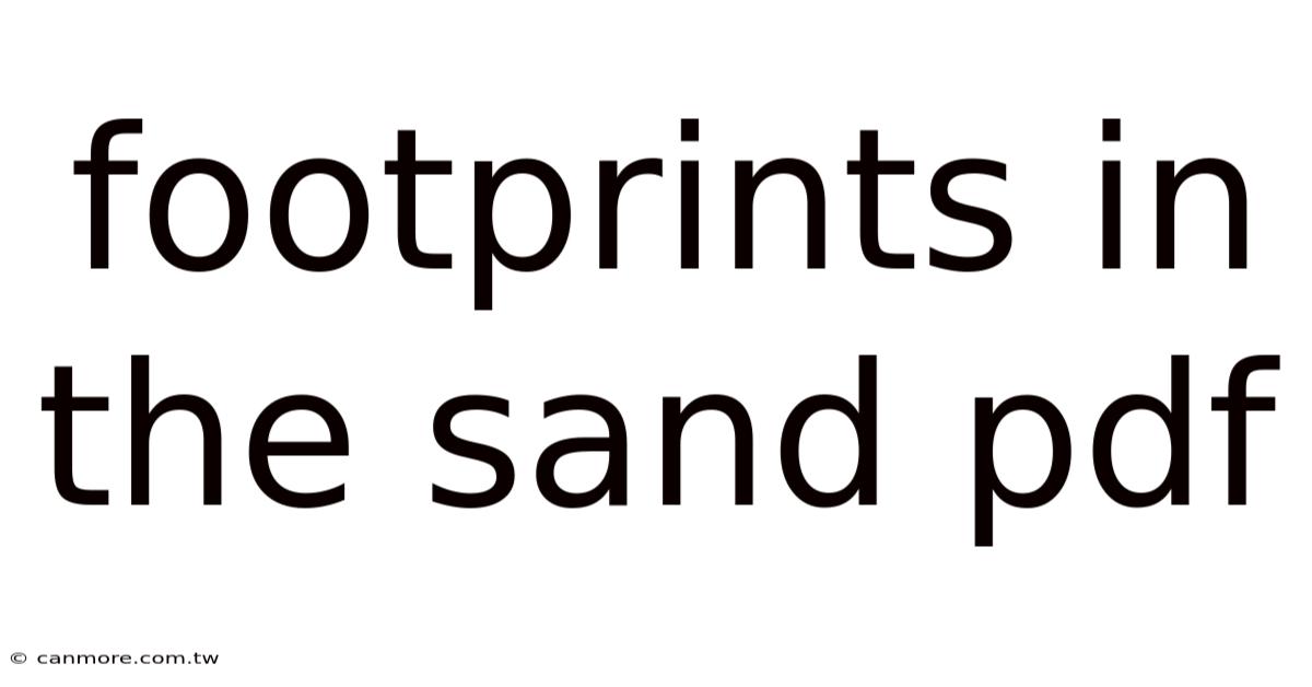 Footprints In The Sand Pdf