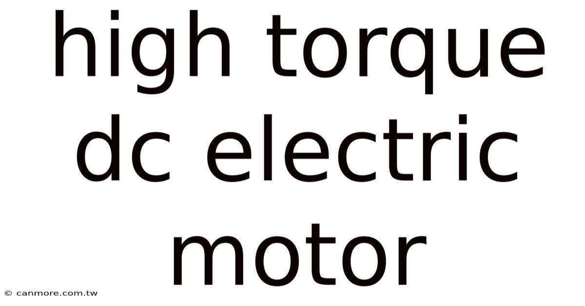 High Torque Dc Electric Motor