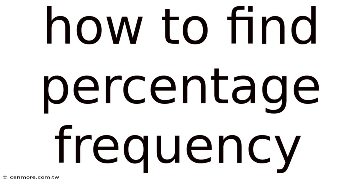 How To Find Percentage Frequency