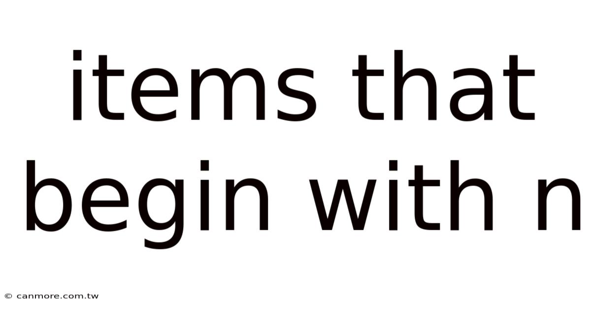 Items That Begin With N