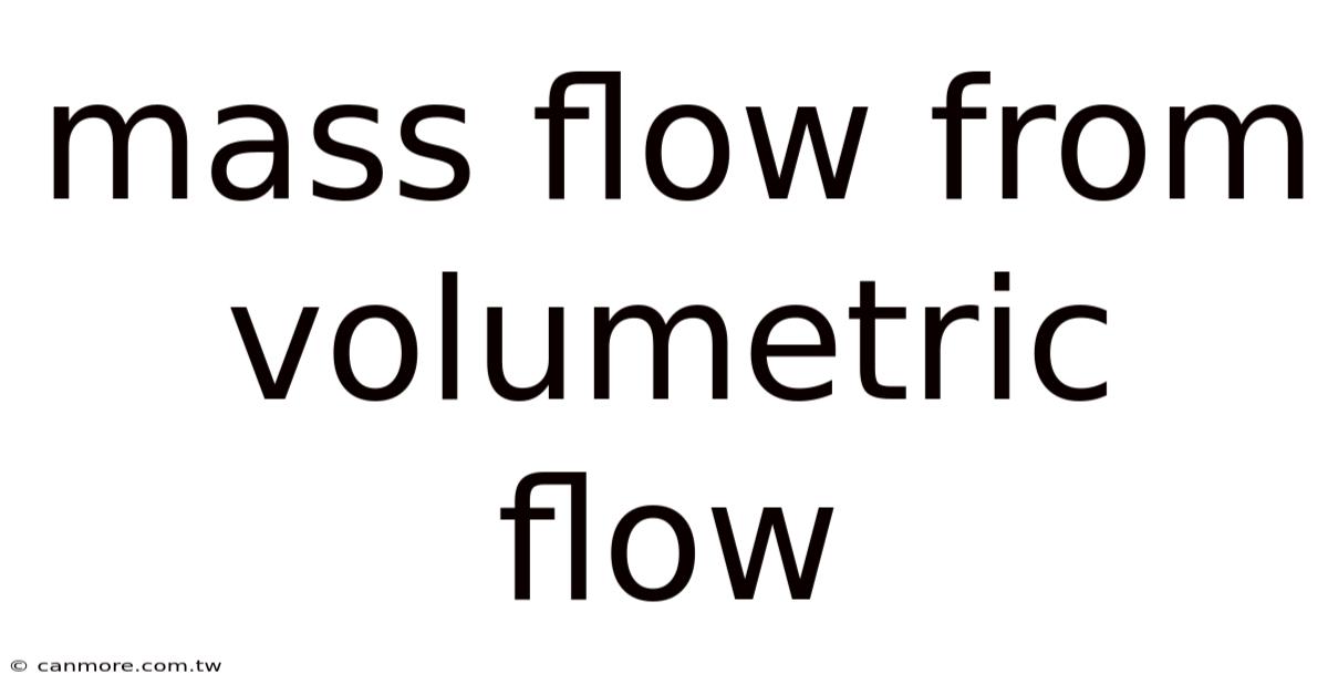 Mass Flow From Volumetric Flow