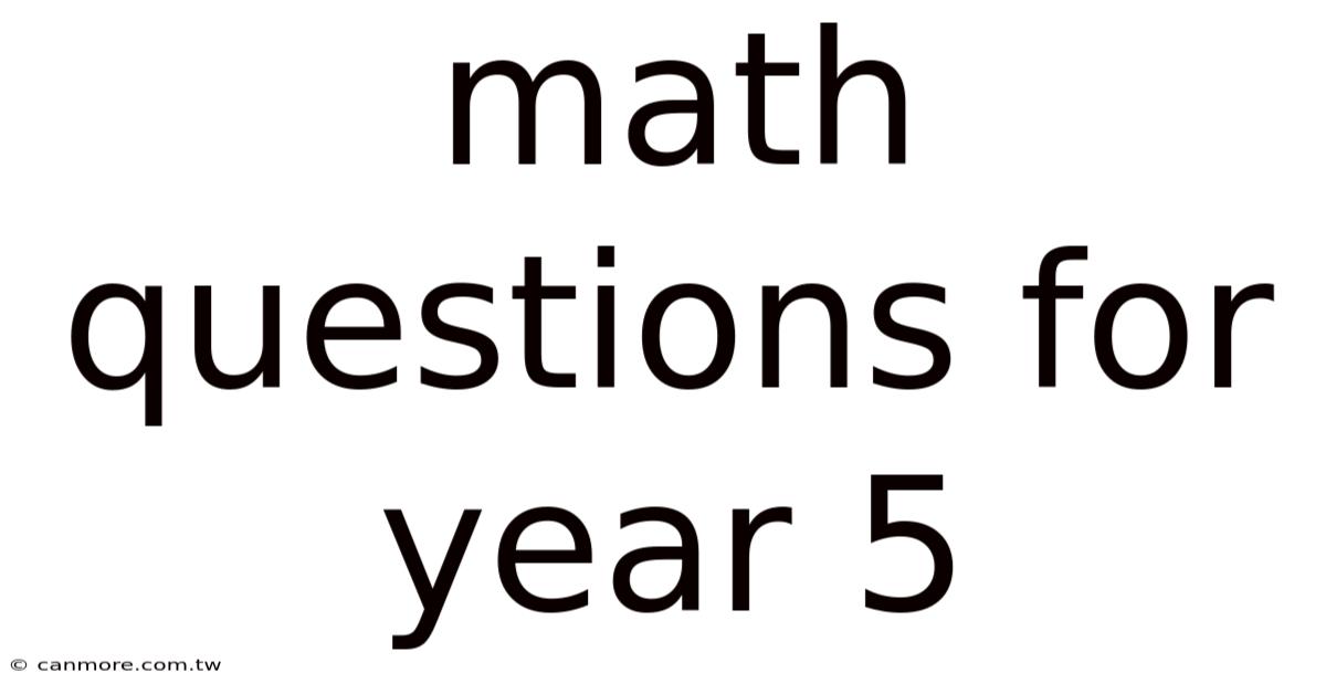 Math Questions For Year 5