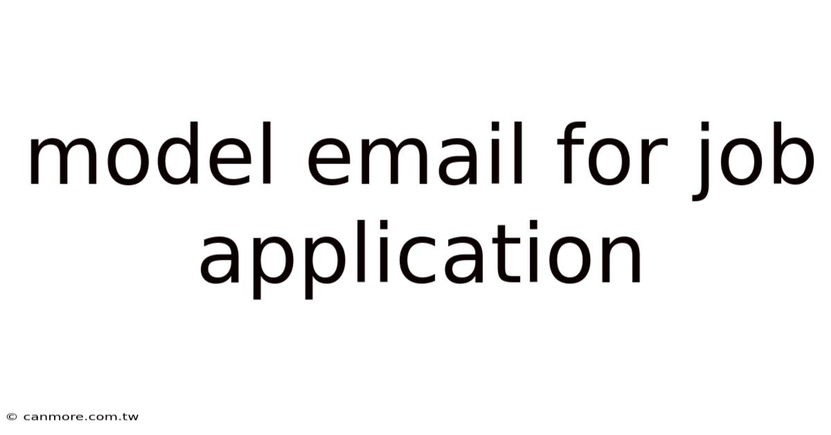 Model Email For Job Application