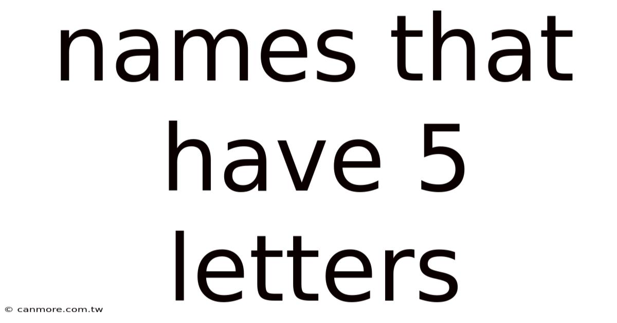 Names That Have 5 Letters